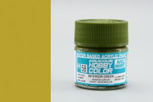 Краска Mr. Hobby H58 (интерьерная зеленая / INTERIOR GREEN)