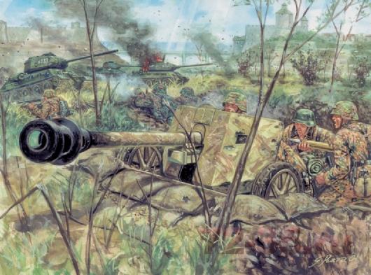 Солдаты WWII ZIS 3 AT Gun with servants