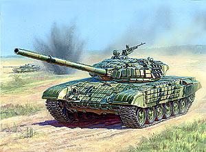 Российский танк с активной броней Т-72Б